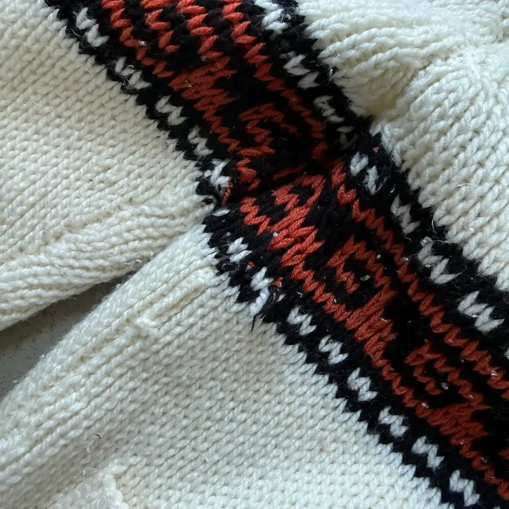 Vintage 70’s Shawl Collar Western Classic Retro Knit Cardigan Sweater Size M